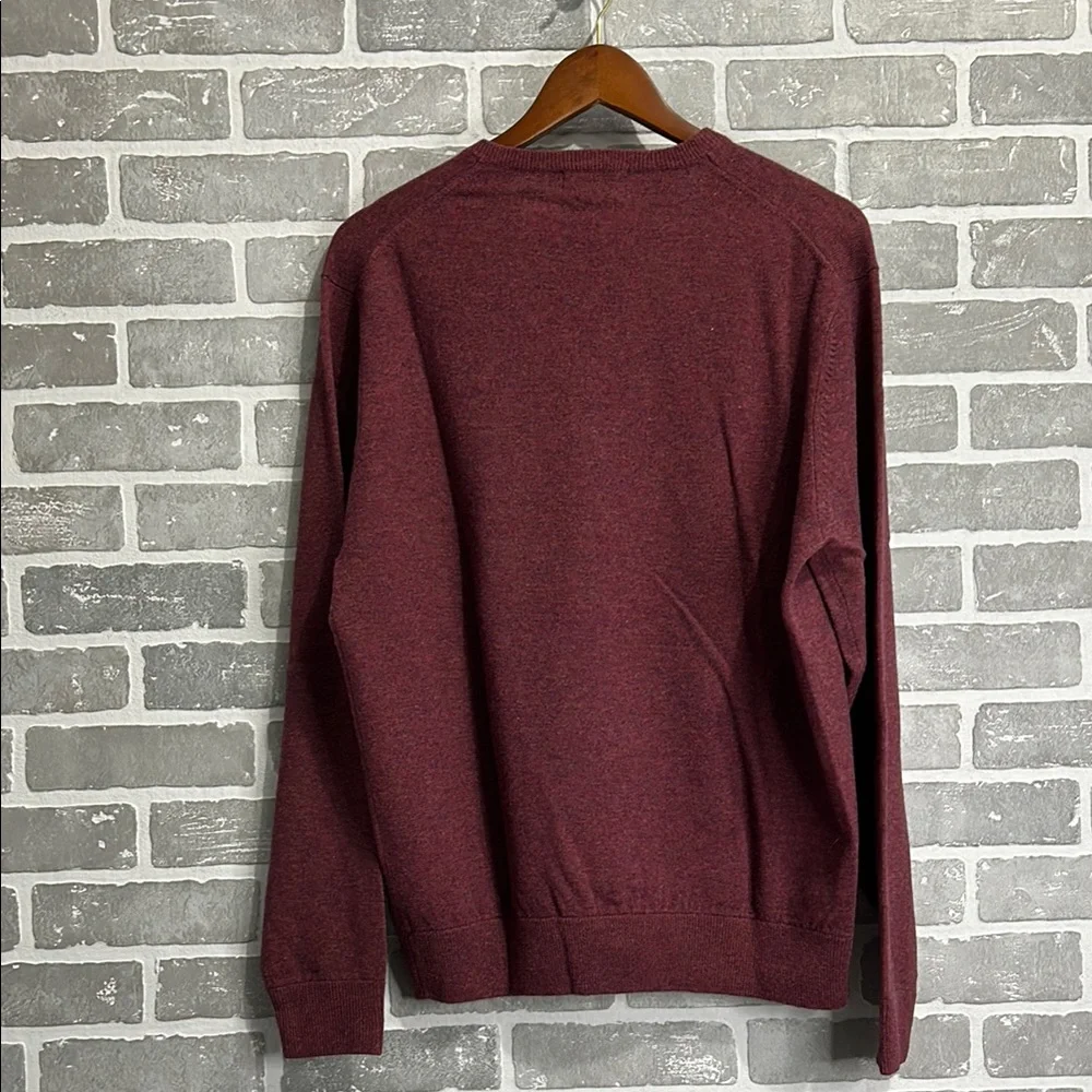 Peter Millar Burgundy V-Neck Sweater Mens Med 90% Wool 10% Cashmere Luxury‎ Knit